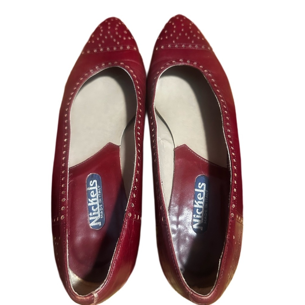 Vintage maroon/oxblood color‎  leather pumps size 7.5 89s 90s - Picture 2 of 6